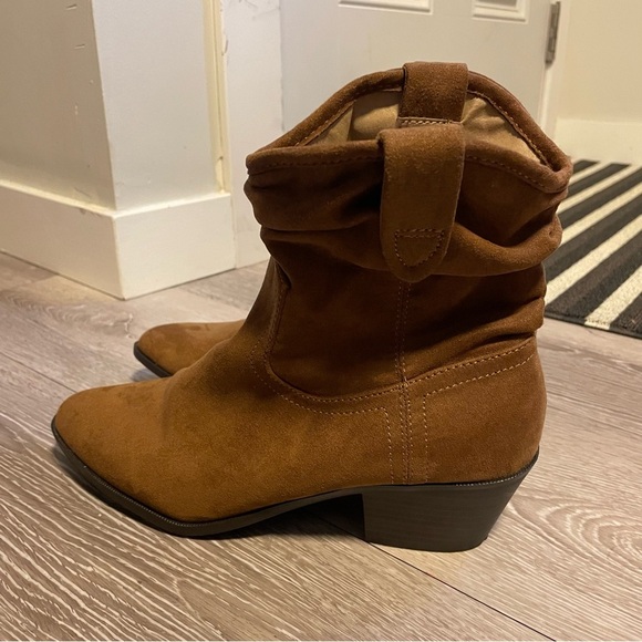 Espirit Polina Faux Suede Slouchy Ankle Boots Booties Brown Size 9 Women’s - Picture 5 of 11